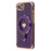 For iPhone 17e / 16e Case Kickstand Electroplating Love Printing TPU Back Cover - Dark Purple - 3