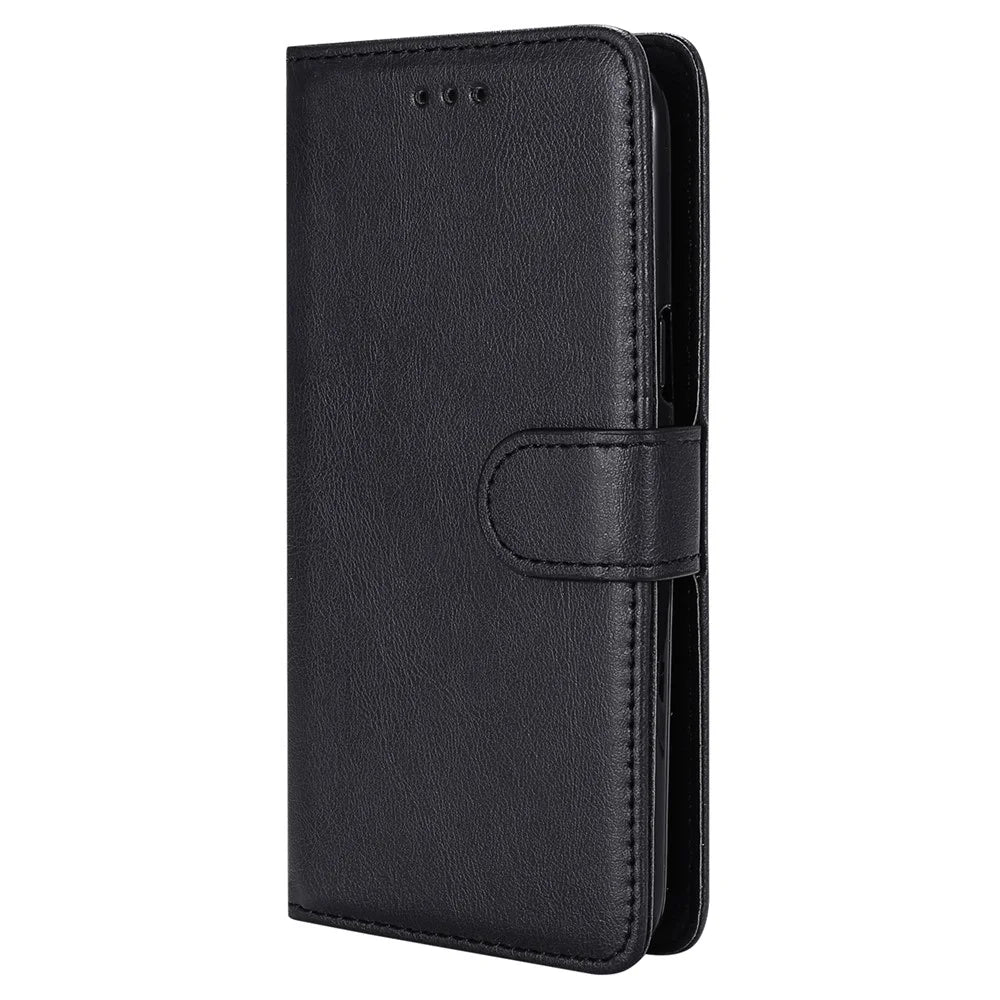 For iPhone 17e / 16e Case 2 in 1 Detachable Magnetic Leather Wallet Mobile Cover with Strap - Black - 7