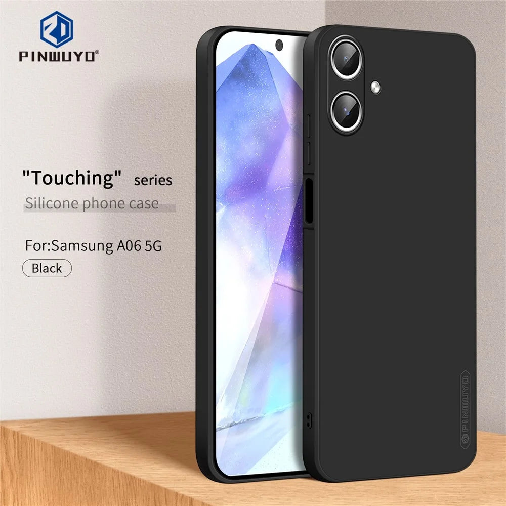 PINWUYO For Samsung Galaxy A06 5G Phone Case  Soft Matte TPU Mobile Back Cover - Black - 2