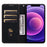 For iPhone 14 / 13 Case Lines Pattern Wallet Leather Phone Cover with Strap - Black - 2