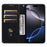 For iPhone 14 Pro Max Case Lines Pattern Wallet Leather Phone Cover with Strap - Black - 2
