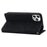 For iPhone 15 Pro Max Case Lines Pattern Wallet Leather Phone Cover with Strap - Black - 3