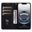 For iPhone 17e / 16e Case Lines Pattern Wallet Leather Phone Cover with Strap - Black - 2
