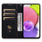 For Samsung Galaxy S23 Case Lines Pattern Wallet Leather Phone Cover with Strap - Black - 2