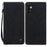 For Samsung Galaxy A35 5G Case Lines Pattern Wallet Leather Phone Cover with Strap - Black - 1