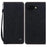 For Google Pixel 9a Case Lines Pattern Wallet Leather Phone Cover with Strap - Black - 1