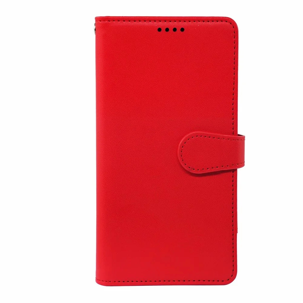 For Samsung Galaxy Xcover7 Case with 9 Card Slots PU Leather Stand Phone Cover - Red - 5