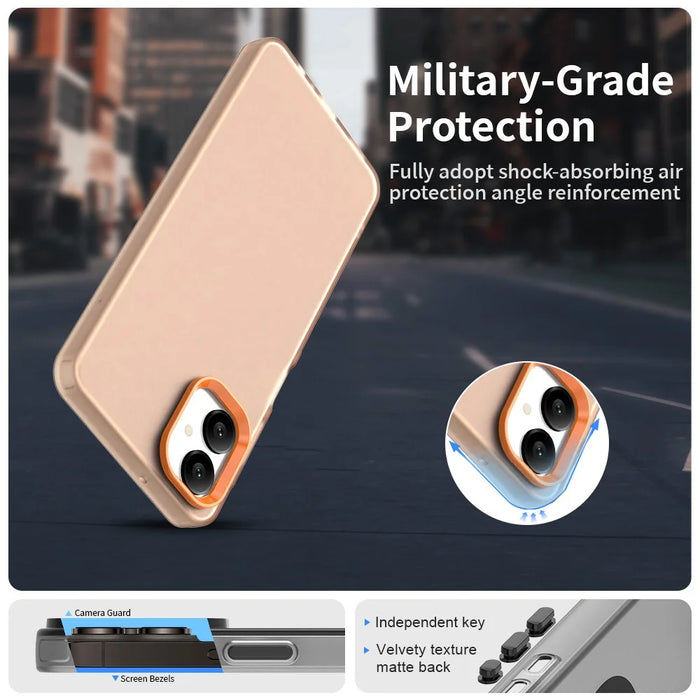 For Samsung Galaxy A06 5G Case PC + TPU + PET Matte Anti-Drop Phone Back Cover - Orange - 4