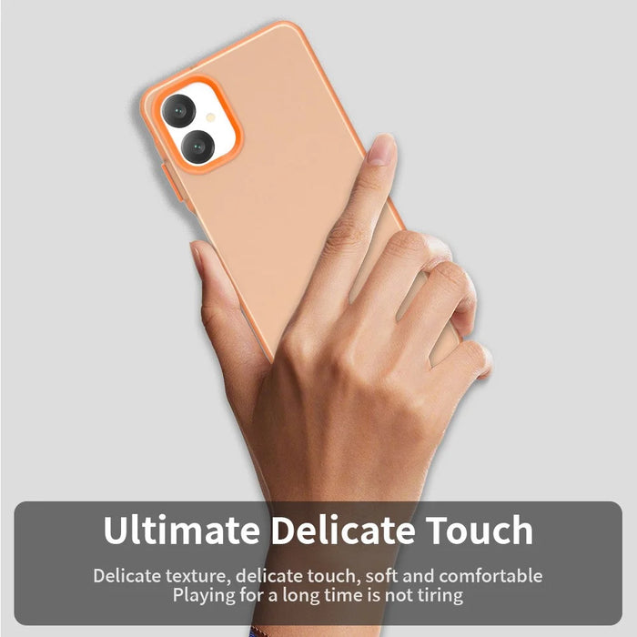 For Samsung Galaxy A06 5G Case PC + TPU + PET Matte Anti-Drop Phone Back Cover - Orange - 6