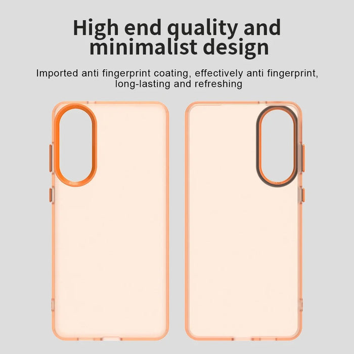 For Samsung Galaxy S25 Edge Case PC + TPU + PET Matte Anti-Drop Phone Back Cover - Orange - 3