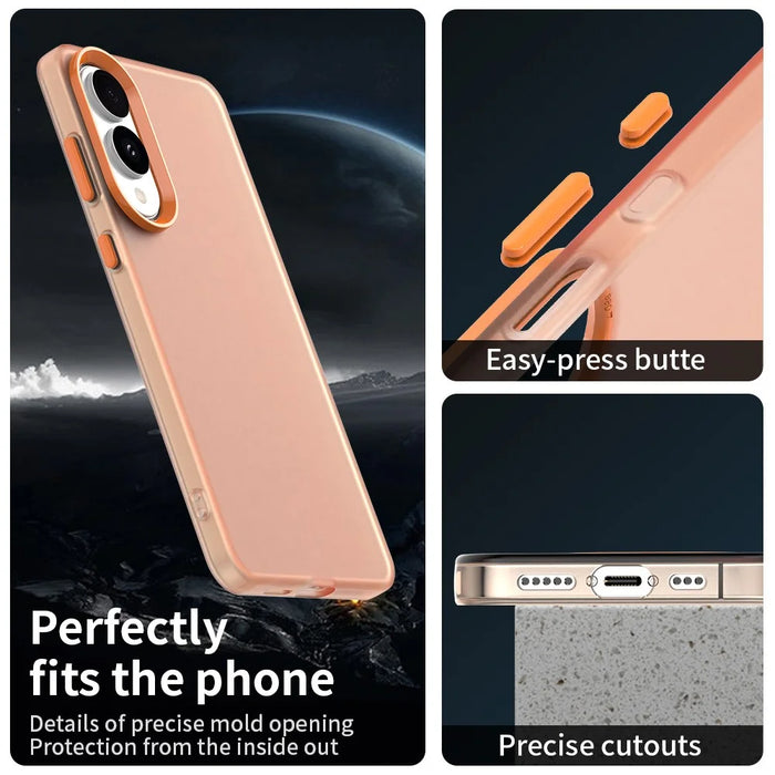 For Samsung Galaxy S25 Edge Case PC + TPU + PET Matte Anti-Drop Phone Back Cover - Orange - 5