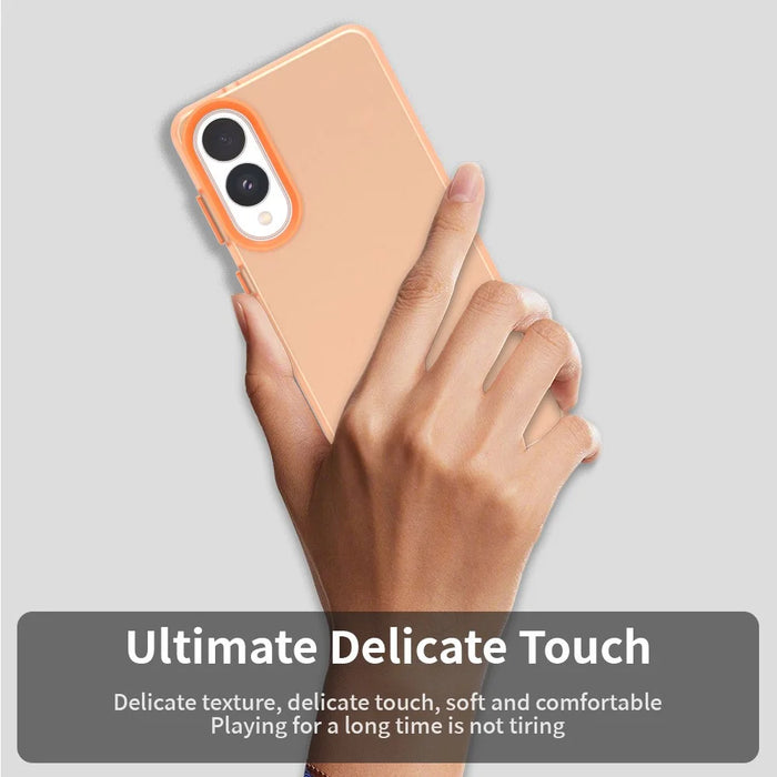 For Samsung Galaxy S25 Edge Case PC + TPU + PET Matte Anti-Drop Phone Back Cover - Orange - 6