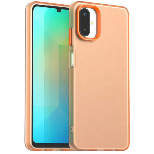 For Samsung Galaxy F06 5G  /  M06 5G Case PC + TPU + PET Matte Anti-Drop Phone Back Cover - Orange - 1