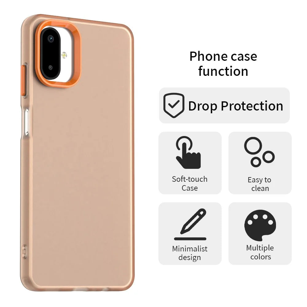 For Samsung Galaxy F06 5G  /  M06 5G Case PC + TPU + PET Matte Anti-Drop Phone Back Cover - Orange - 2