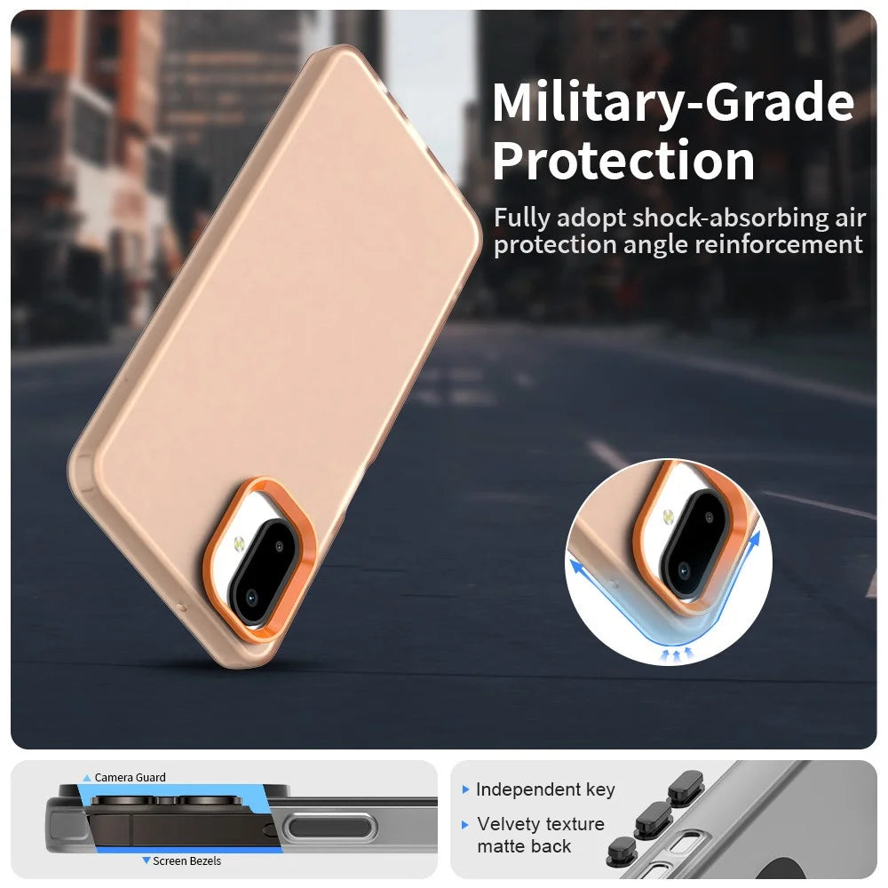 For Samsung Galaxy F06 5G  /  M06 5G Case PC + TPU + PET Matte Anti-Drop Phone Back Cover - Orange - 4