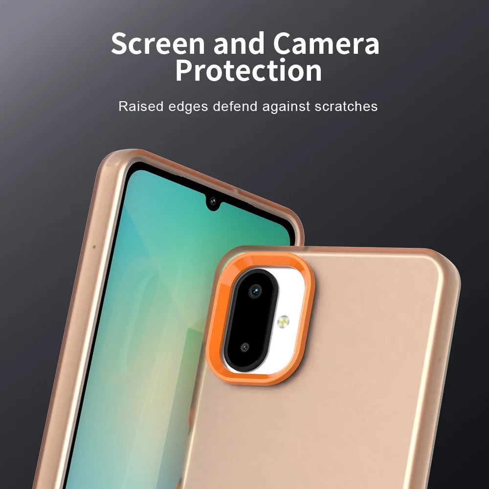 For Samsung Galaxy F06 5G  /  M06 5G Case PC + TPU + PET Matte Anti-Drop Phone Back Cover - Orange - 7