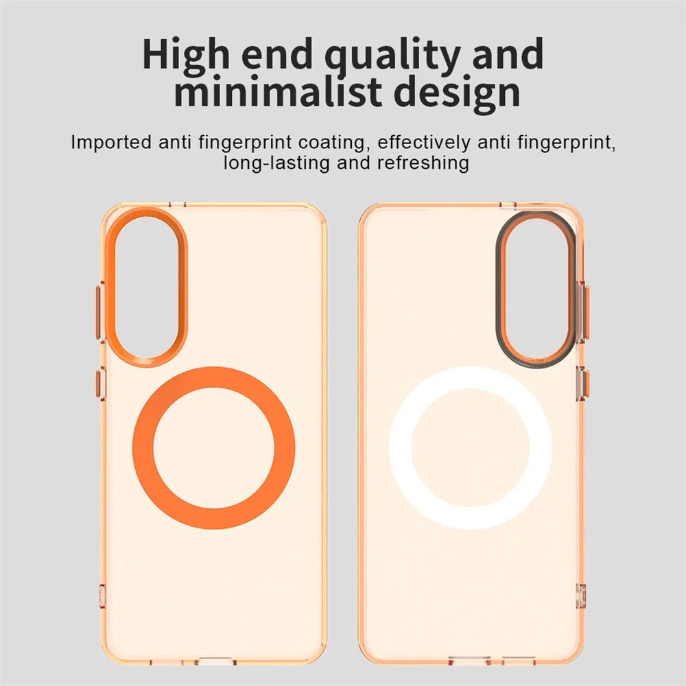 For Samsung Galaxy S25 Edge Magnetic Case Anti Drop Hybrid Phone Back Cover - Orange - 3
