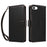 For iPhone 17e / 16e Case RFID Blocking Leather Wallet Flip Phone Cover with Wrist Strap - Black - 1