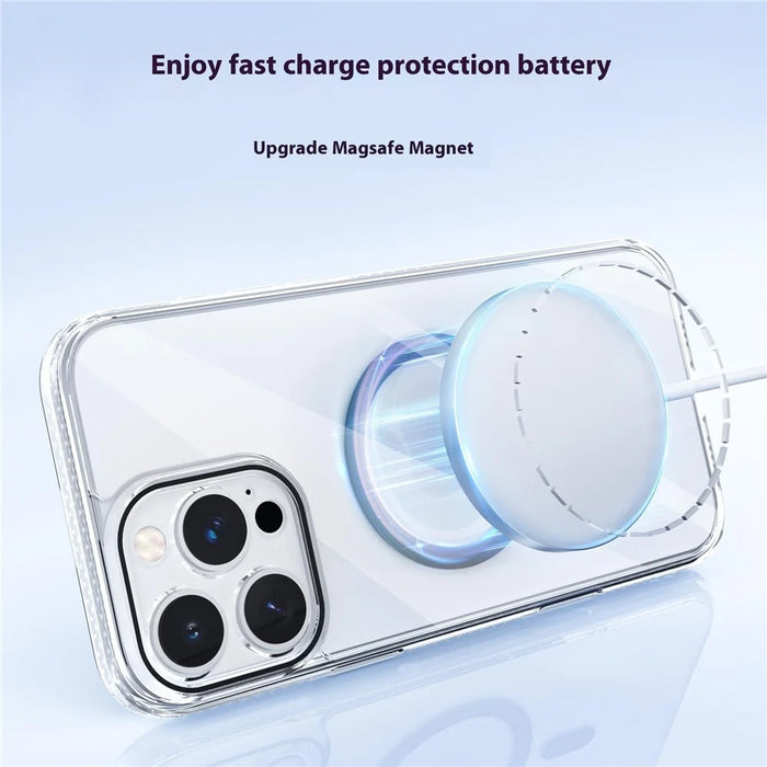 For iPhone 16 Pro Max Case Crystal Clear TPU + PC Protective Cover Compatible with MagSafe - Black - 4