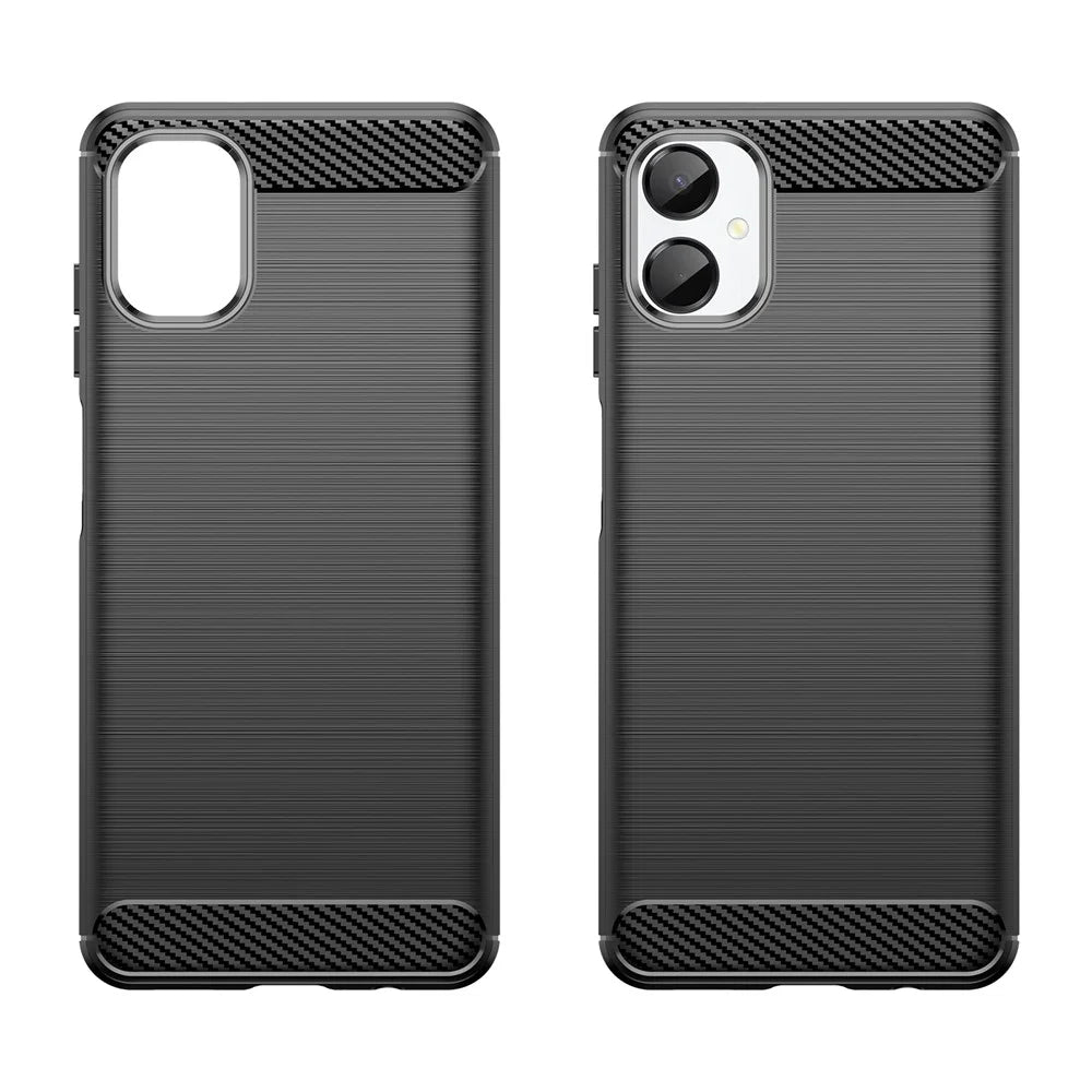 For Samsung Galaxy A06 5G Case Protective Phone Cover Carbon Fiber Texture Brushed - Black - 2