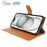 For iPhone 15 Stand Case Biobased Eco-Friendly RPET RPVB Slim Phone Cover with Wallet - Orange - 4