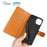 For iPhone 15 Stand Case Biobased Eco-Friendly RPET RPVB Slim Phone Cover with Wallet - Orange - 5