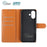 For iPhone 16 Stand Case Biobased Eco-Friendly RPET RPVB Slim Phone Cover with Wallet - Orange - 2