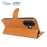 For iPhone 16 Stand Case Biobased Eco-Friendly RPET RPVB Slim Phone Cover with Wallet - Orange - 3