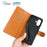 For iPhone 16 Stand Case Biobased Eco-Friendly RPET RPVB Slim Phone Cover with Wallet - Orange - 5