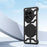 For OnePlus 13 Case with Kickstand Heat Dissipation Hard PC Phone Back Cover Carbon Fiber Texture - Black - 2