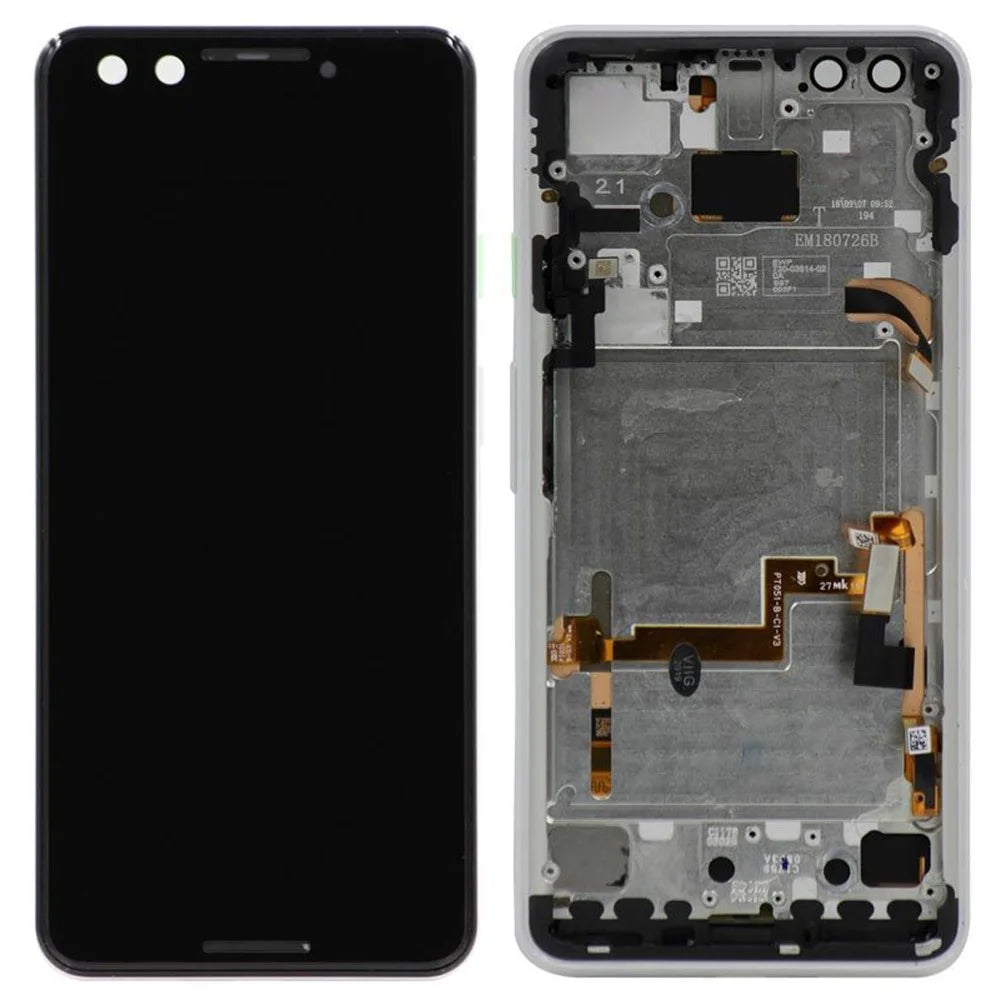 For Google Pixel 3 G013A OEM Grade S OLED Screen and Digitizer Assembly + Frame (Without Logo) - White - 1