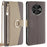 For TECNO Spark 30C 4G Case Mirror Wallet Leather Phone Cover with Chain Shoulder Strap - Grey - 1