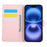 For iPhone 16 Case Rose Flower PU Leather Wallet Phone Cover with 3 Card Slots - Rose Gold - 2