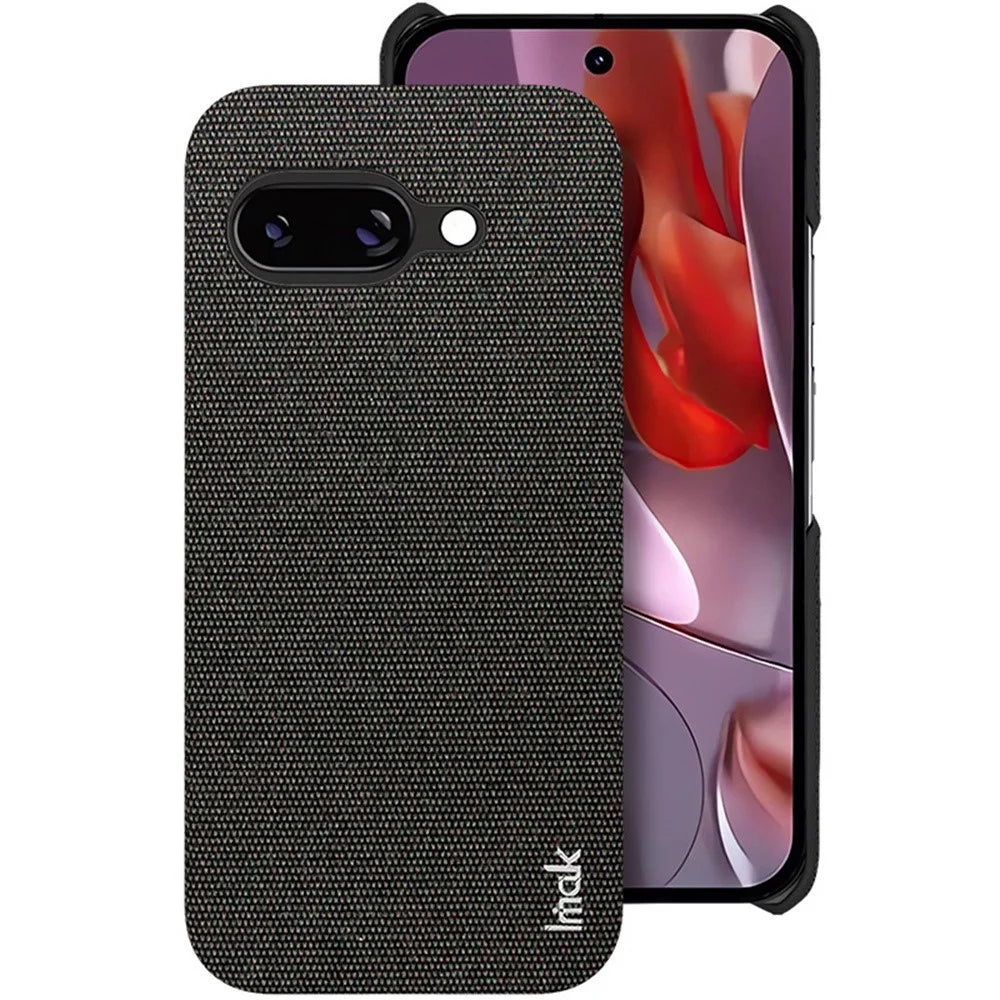 IMAK Ruiyi Series for Google Pixel 9a Case Fabric Texture Leather+PC Phone Back Cover - Black - 1