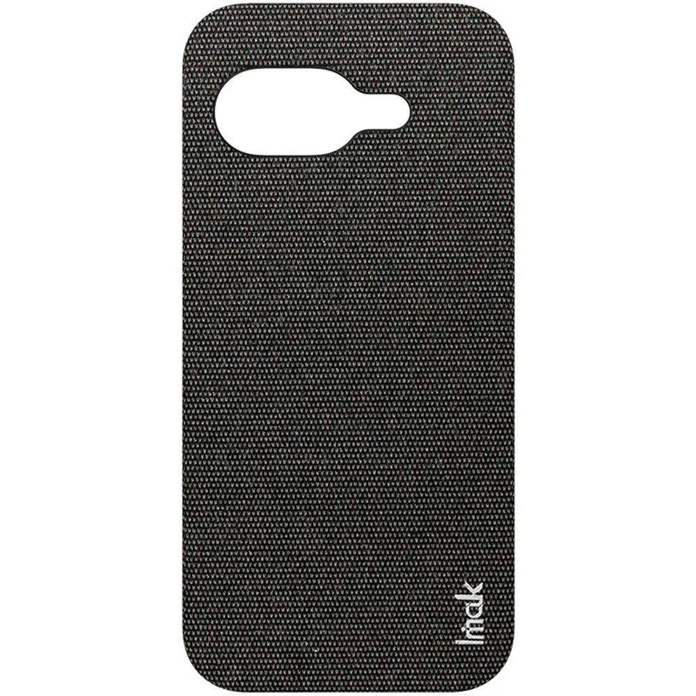 IMAK Ruiyi Series for Google Pixel 9a Case Fabric Texture Leather+PC Phone Back Cover - Black - 3