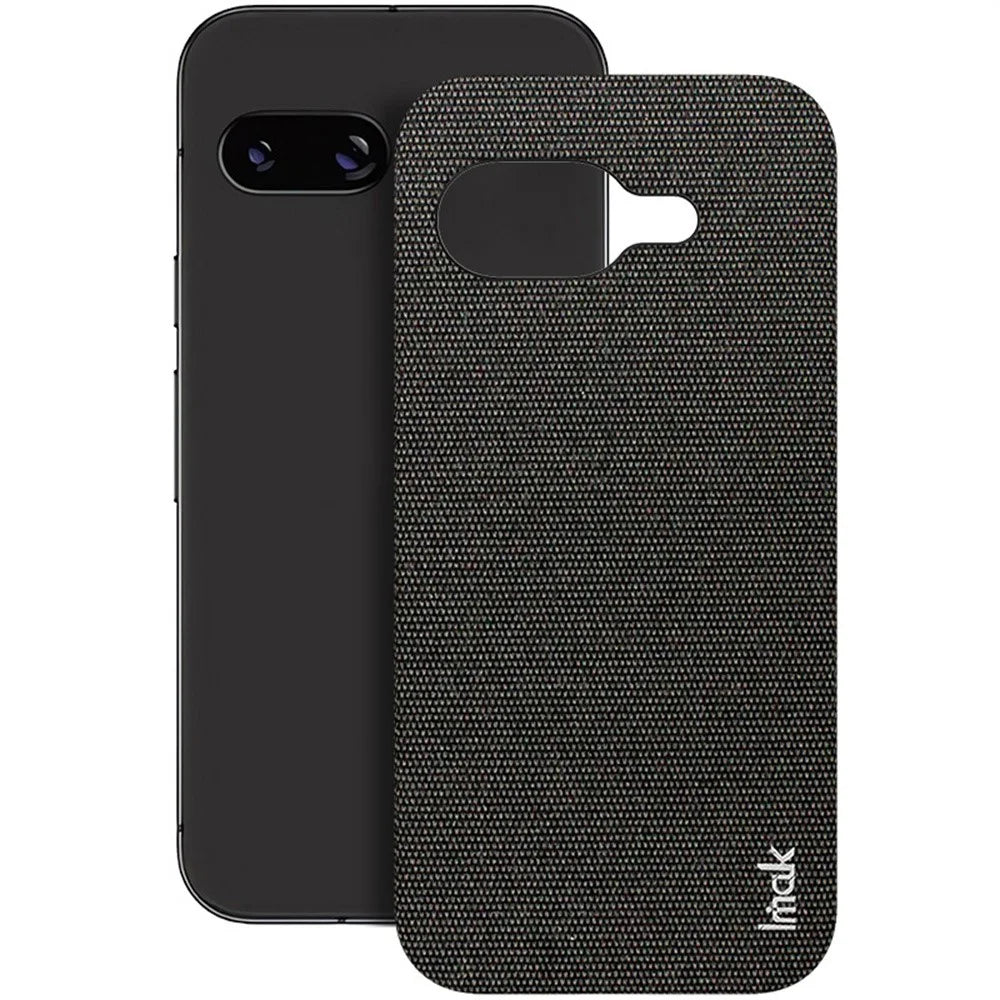 IMAK Ruiyi Series for Google Pixel 9a Case Fabric Texture Leather+PC Phone Back Cover - Black - 4