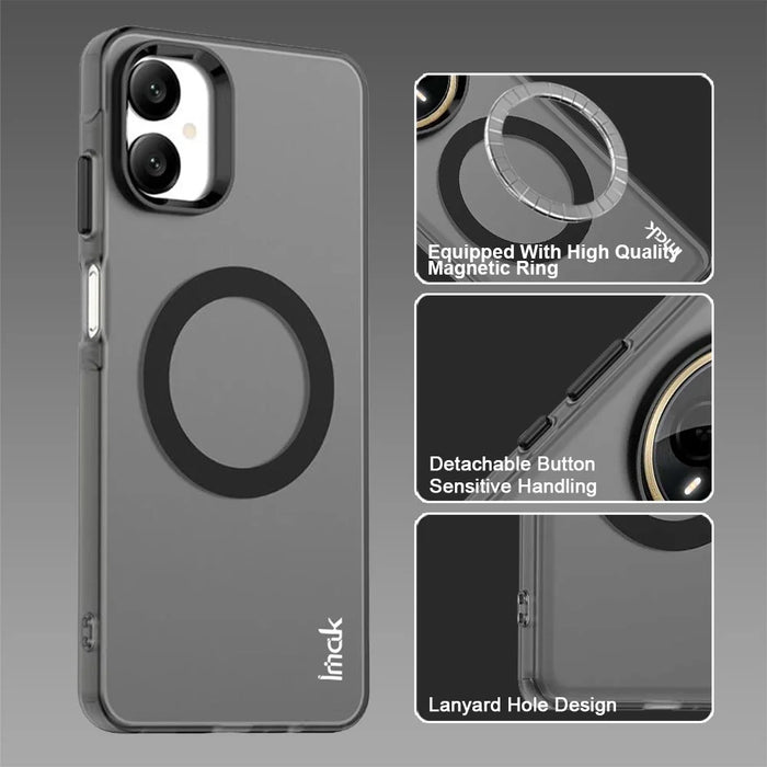 IMAK For Samsung Galaxy A06 5G Magnetic Case PC + TPU Protective Phone Back Cover - 5