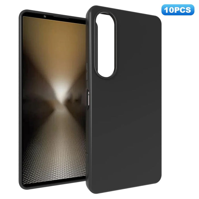 10Pcs  /  Pack For Sony Xperia 1 VII Case Anti Fingerprint Soft TPU Protective Cover - Black - 1