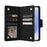 For Samsung Galaxy S25 Edge Case Zipper Wallet Leather Stand Phone Cover Rivet Decor - Black - 3