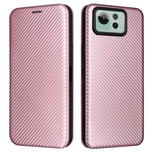 For Asus Zenfone 12 Ultra 5G Case Carbon Fiber Texture Drop-Proof PU Leather Phone Cover - Rose Gold - 1