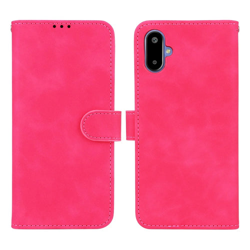 For Samsung Galaxy F06 5G  /  M06 5G Leather Case Skin Feel Anti Drop Wallet Flip Phone Cover - Rose - 1
