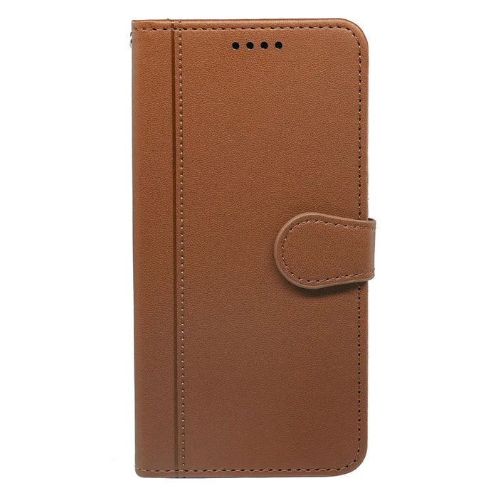 For Asus ROG Phone 9 5G Wallet Case Magnetic Snap Leather Phone Cover with Strap - Brown - 5
