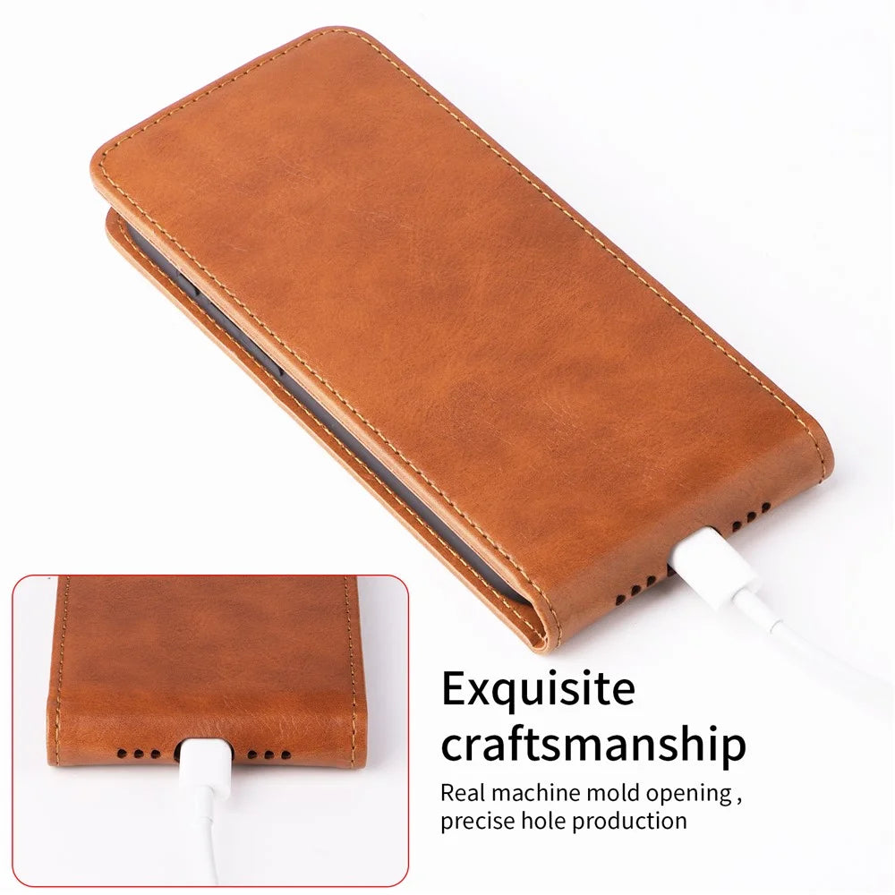 For vivo V50 Lite 5G Stand Case Magnetic Clasp Vertical Flip Leather Phone Cover with Card Holder - Orange - 7