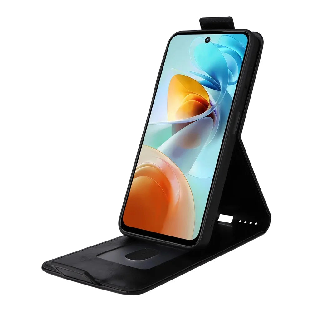 For ZTE nubia Music 2 Stand Case Magnetic Clasp Vertical Flip Leather Phone Cover with Card Holder - Black - 3