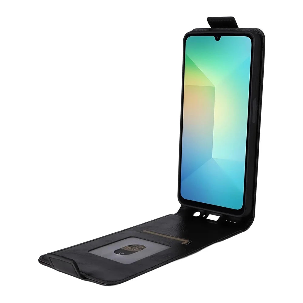 For Samsung Galaxy M16 5G  /  F16 5G Stand Case Magnetic Clasp Vertical Flip Leather Phone Cover with Card Holder - Black - 2