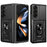 For Samsung Galaxy Z Fold7 5G Case with Slide Camera Lid PC + TPU Kickstand Phone Cover - Black - 1