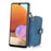 For Samsung Galaxy S25 Edge PU Leather Phone Back Cover with Zipper Card Holder and Long Strap - Blue - 2