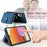 For Samsung Galaxy S25 Edge PU Leather Phone Back Cover with Zipper Card Holder and Long Strap - Blue - 5