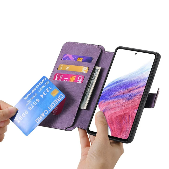 CASENEO For Samsung Galaxy A14 5G Magnetic Case  Detachable Leather Phone Wallet Cover  - Purple - 7