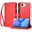 For iPhone 17e / 16e Leather Case Zipper Wallet Stand Shockproof Phone Cover with Wrist Strap - Red - 1